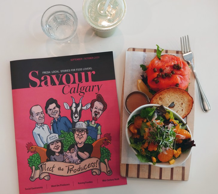 Local food producer's caricatures in the cover illustration for Savour Magazine Calgary